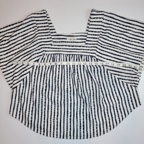 Madewell Navy & Cream Striped Butterfly Top, EUC, size Large - Picture 6 of 7